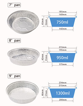 7 8 9 Round foil take-out pan