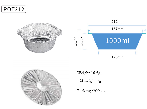 Aluminum foil pots MT-POT212