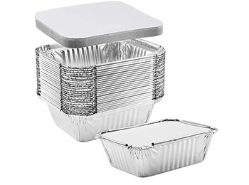 Heavy Duty Leak-Proof RE-150 Aluminum Foil Pans – 150x120x50mm with Lids