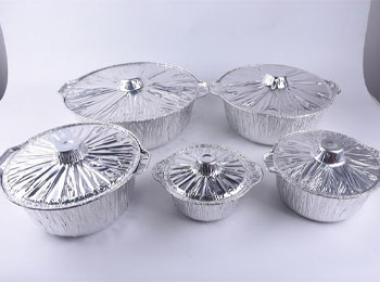 Round Aluminum Foil Pot with Cardboard Lid, Ideal for Soup and Sauces